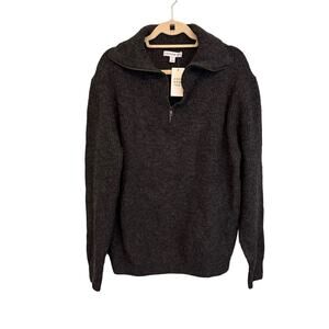 And Now This Sweater Mens XL Half Zip High Neckline Knitted Long Sleeve Gray NWT